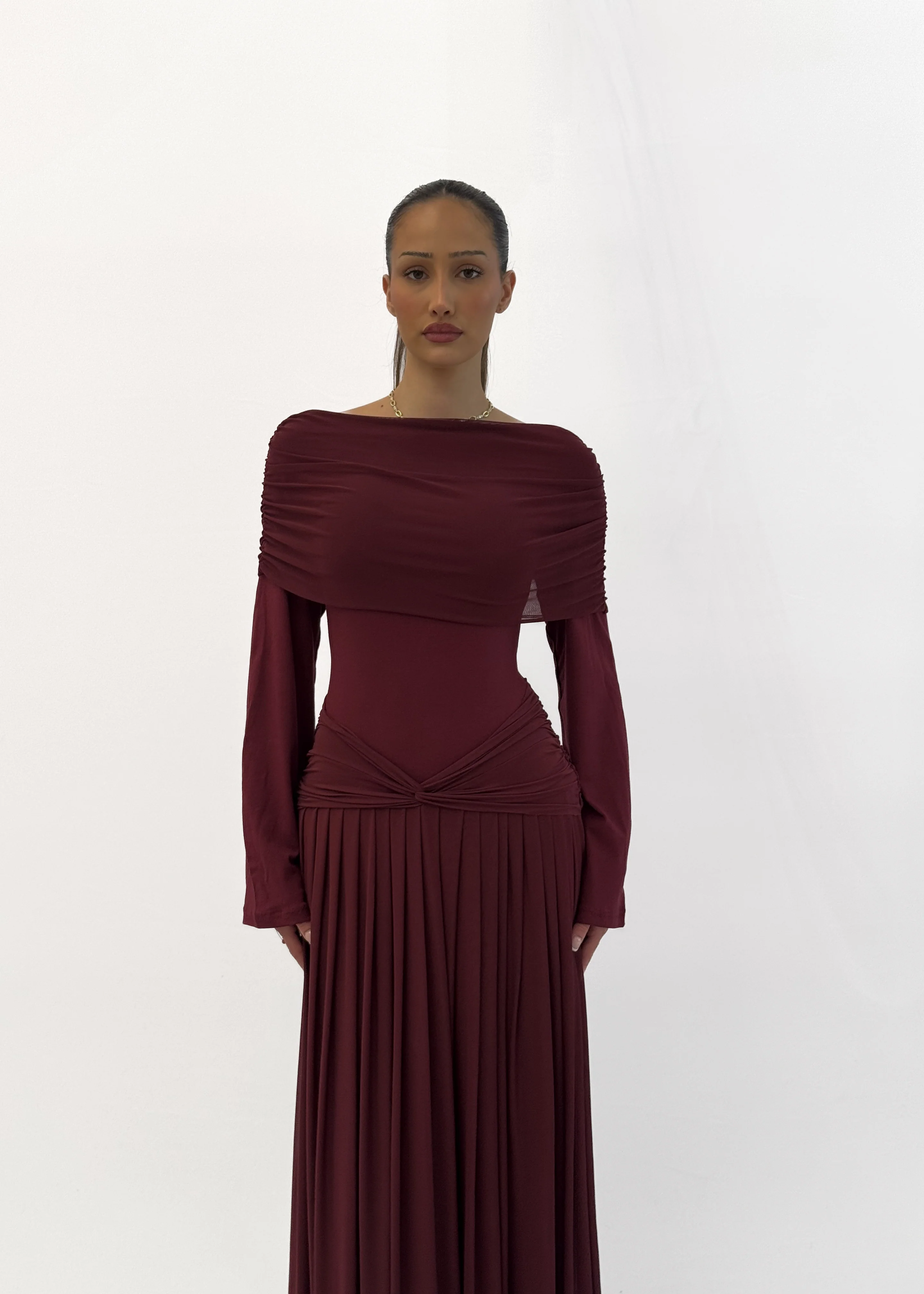 BELLA BORDEAUX MAXI DRESS - Image 3