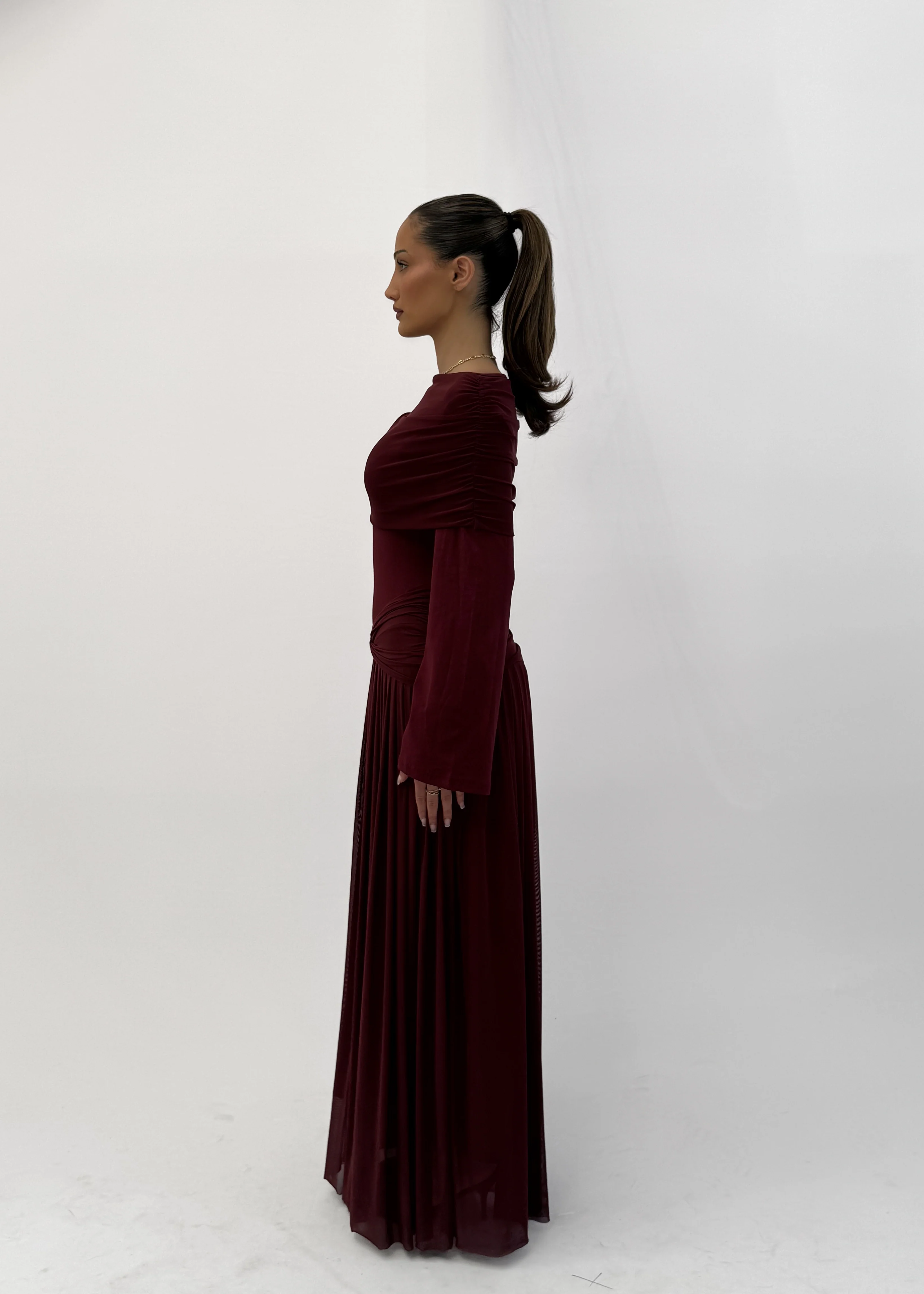 BELLA BORDEAUX MAXI DRESS - Image 4