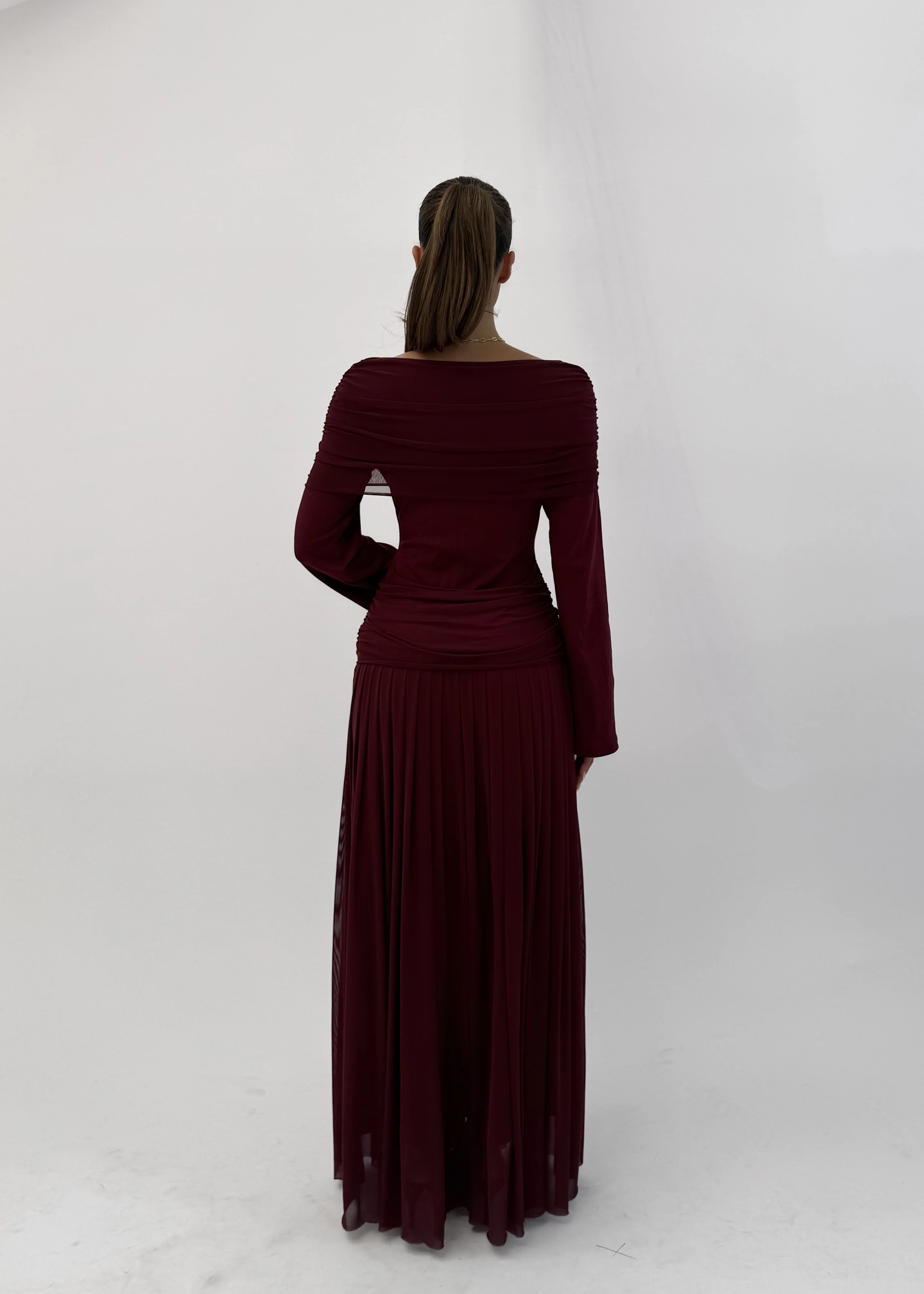 BELLA BORDEAUX MAXI DRESS - Image 5