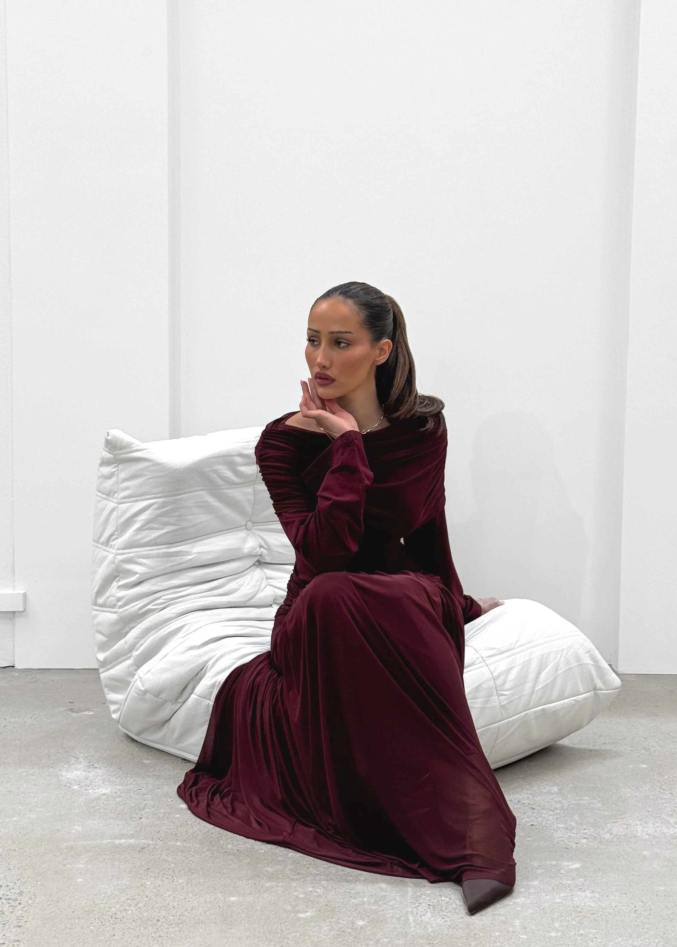 BELLA BORDEAUX MAXI DRESS - Image 6