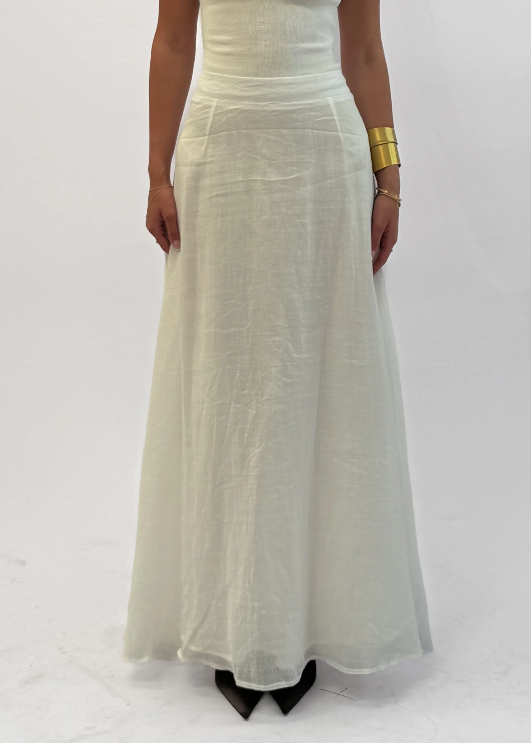 MÀRE A-LINE MAXI SKIRT - BLANC - Image 3
