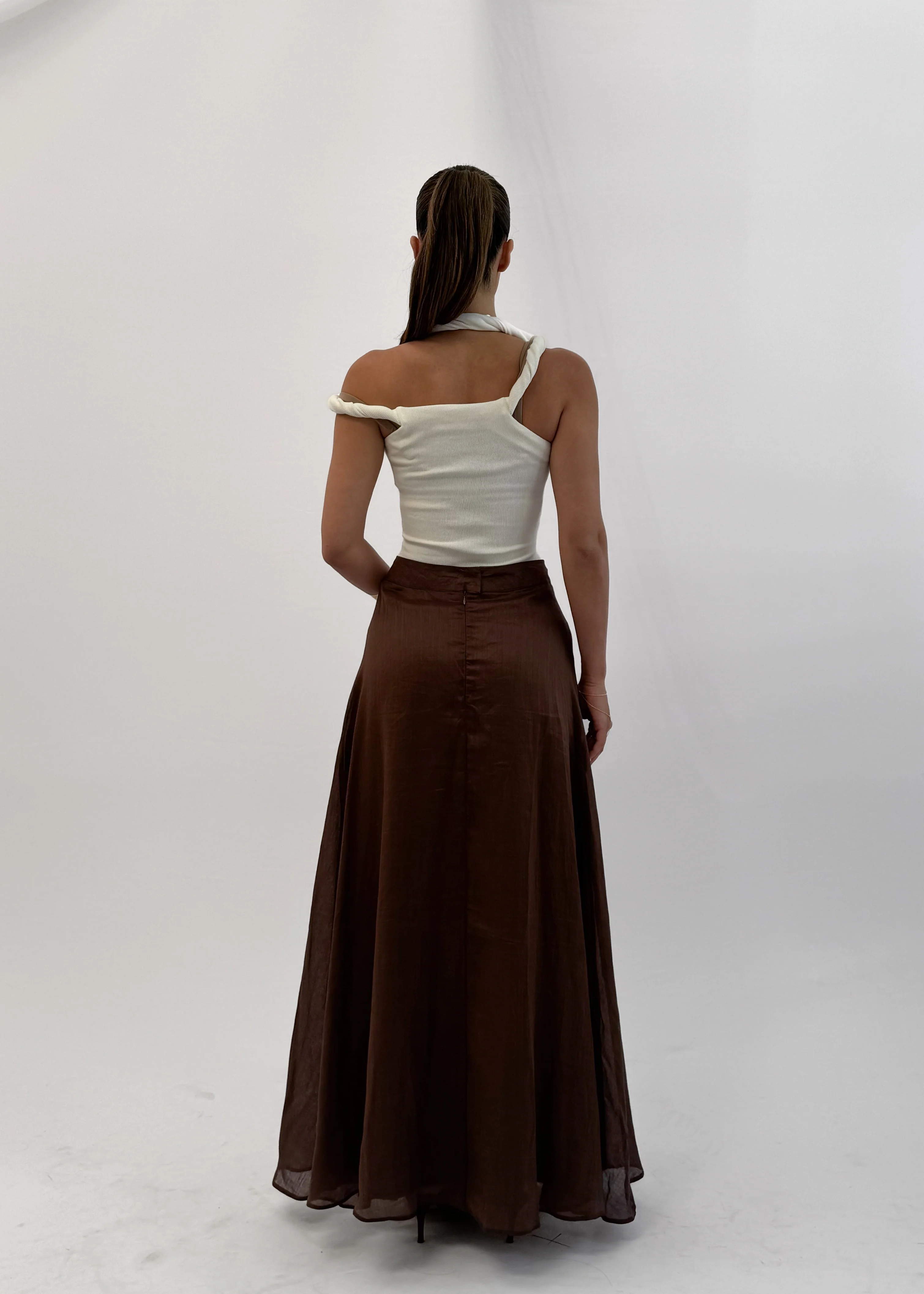 MÀRE A-LINE MAXI SKIRT - CHOCOLATE - Image 3